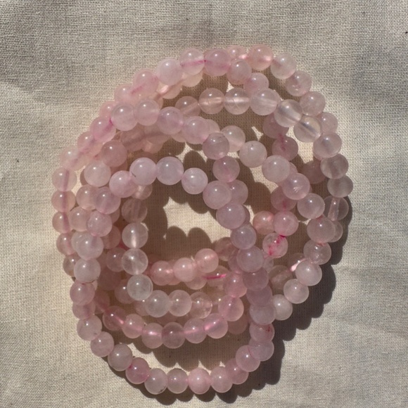 Rose quartz crystal bracelet. 6mm. 1 bracelet. - Picture 2 of 5